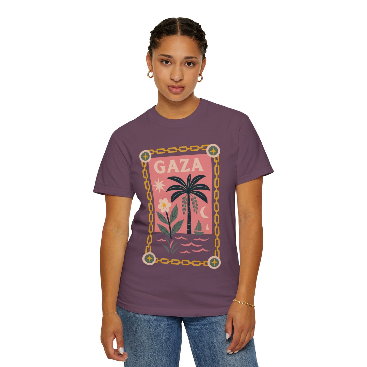 Gaza 'Break the Chains' Unisex Graphic T-Shirt | Front Print