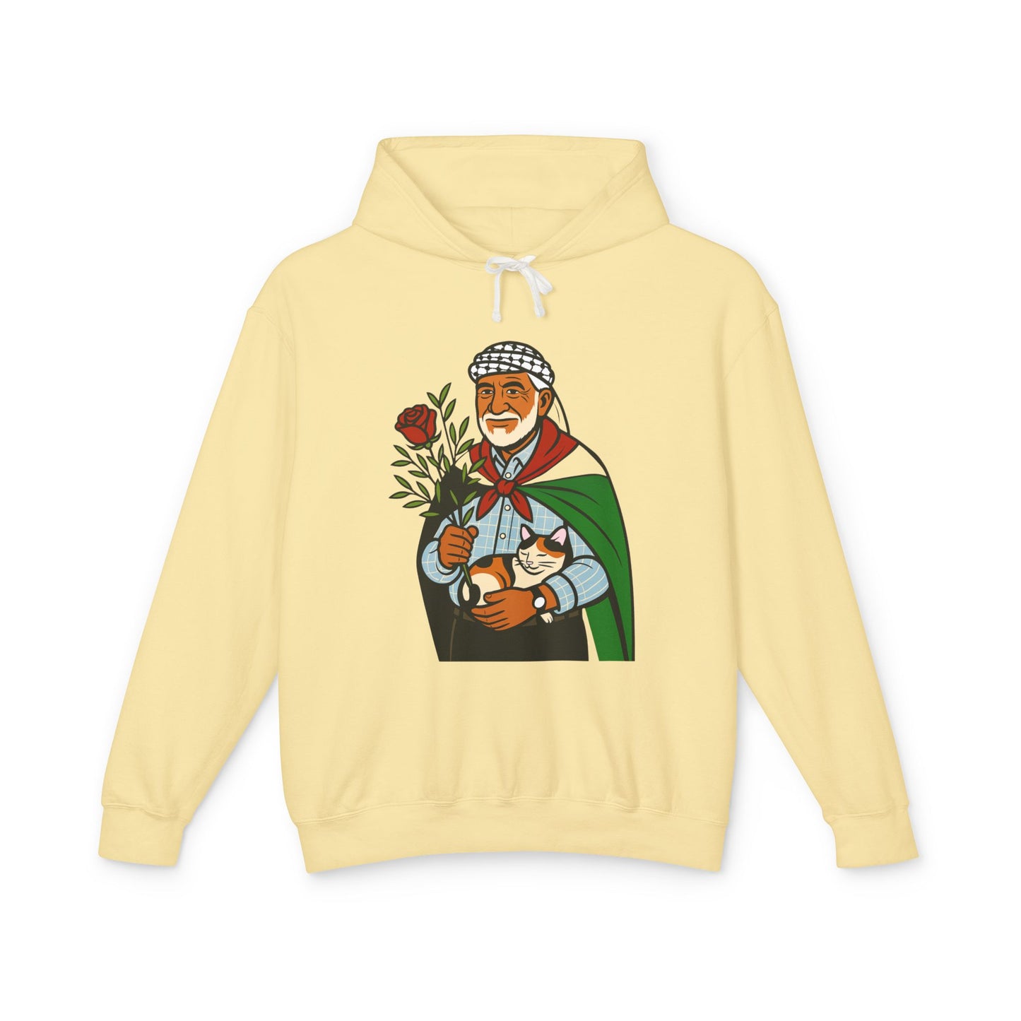 "Palestinian Jadu" (Grandpa) Ancestor Heritage Hooded Sweatshirt (Lightweight, Unisex)