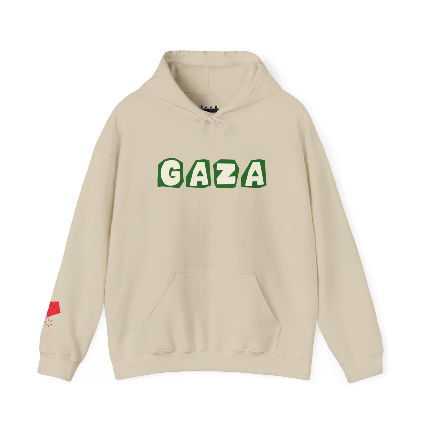 'We are Gaza' Heritage Hooded Sweatshirt (Chest & Sleeve Original Designs, Print)