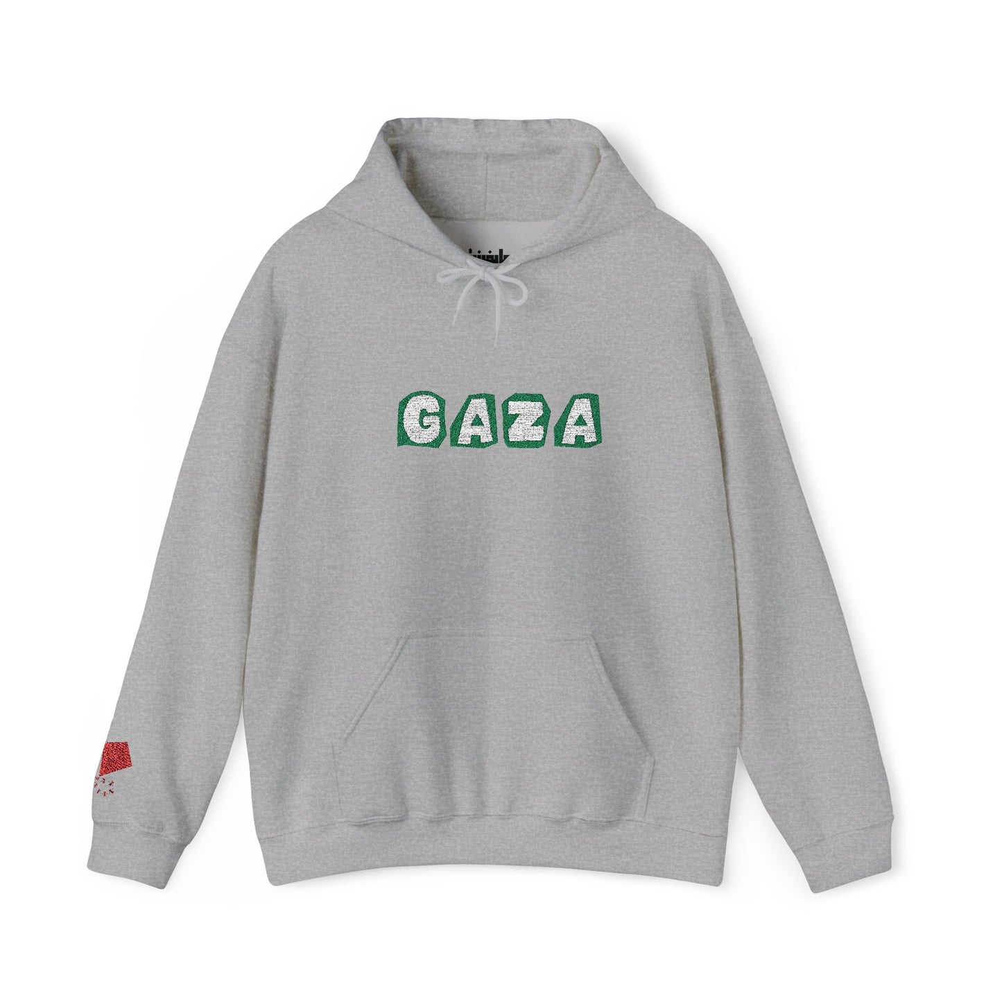 'We are Gaza' Embroidered Unisex Heavy Blend Hooded Sweatshirt - Sand, Grey, Pink