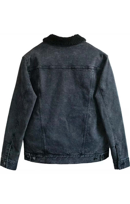 Ibn el Balad™ Sherpa-Lined Heritage Denim Jacket – Embroidered