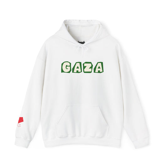 'We are Gaza' Heavy Blend Hooded Sweatshirt | Print | Sand, Grey, White