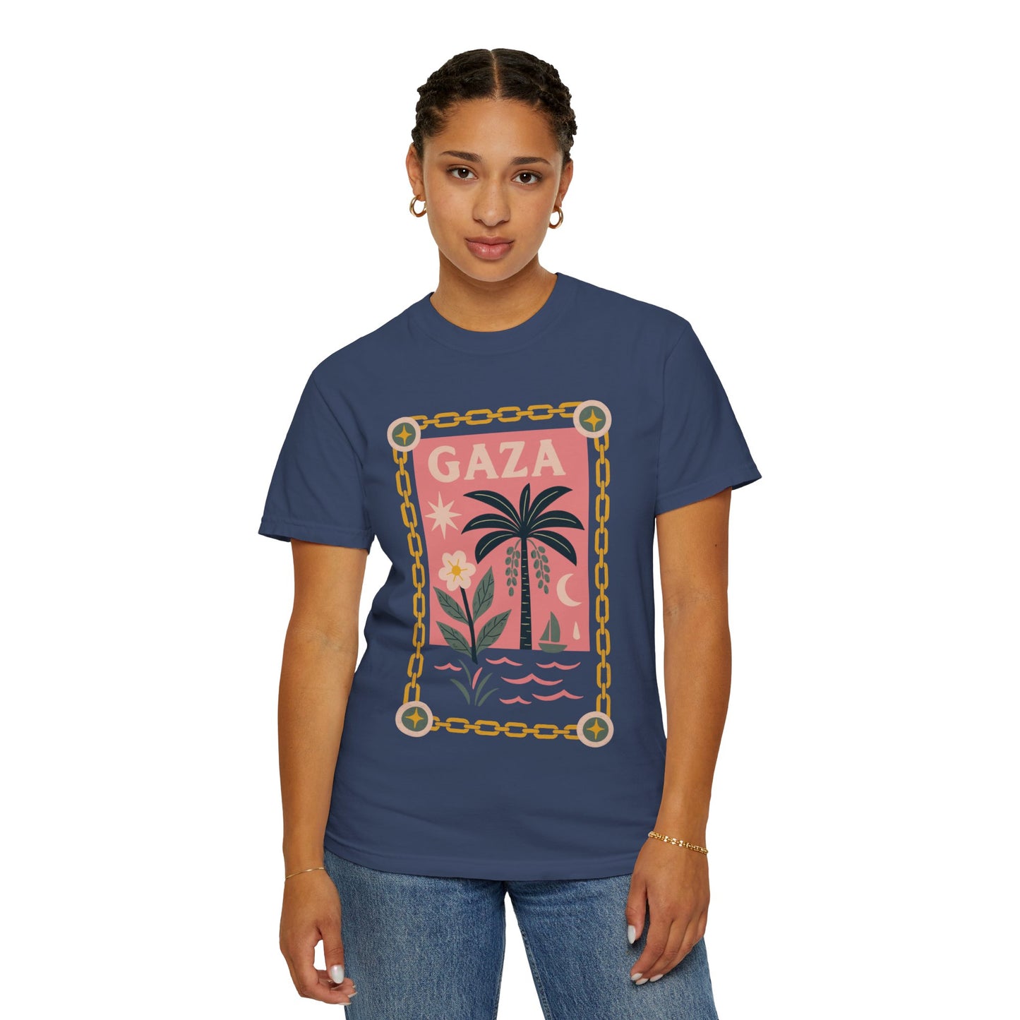 Gaza 'Break the Chains' Unisex Graphic T-Shirt | Front Print