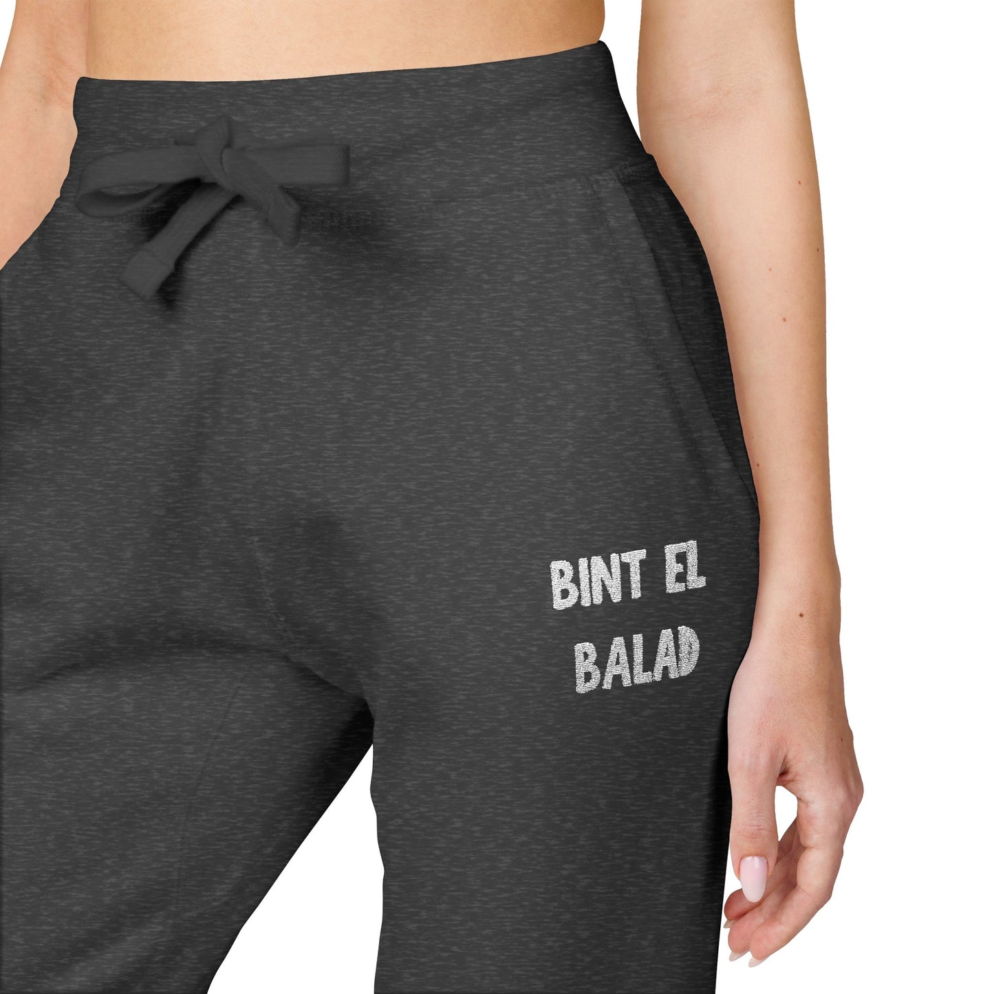 'Bint El Balad' 'Daughter of the Land' Fleece Embroidered Joggers | Arab Hyphenated™ Staple