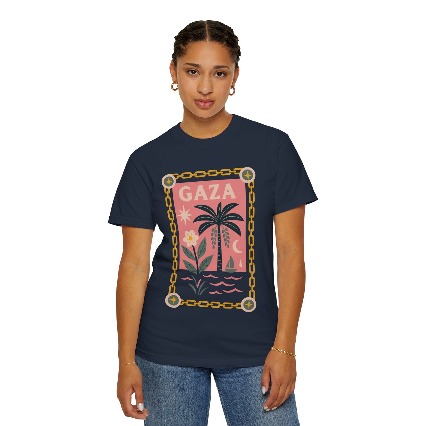 Gaza 'Break the Chains' Unisex Graphic T-Shirt | Front Print