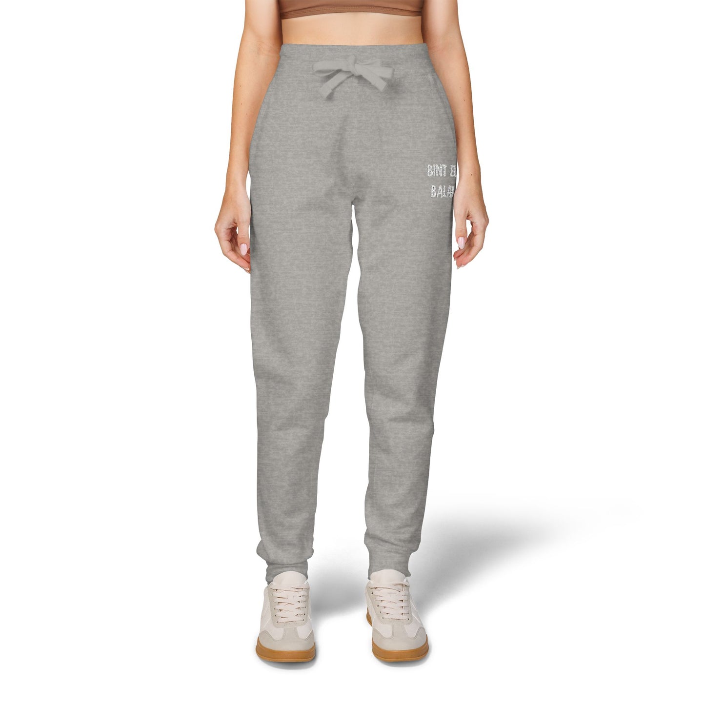 'Bint El Balad' 'Daughter of the Land' Fleece Embroidered Joggers | Arab Hyphenated™ Staple