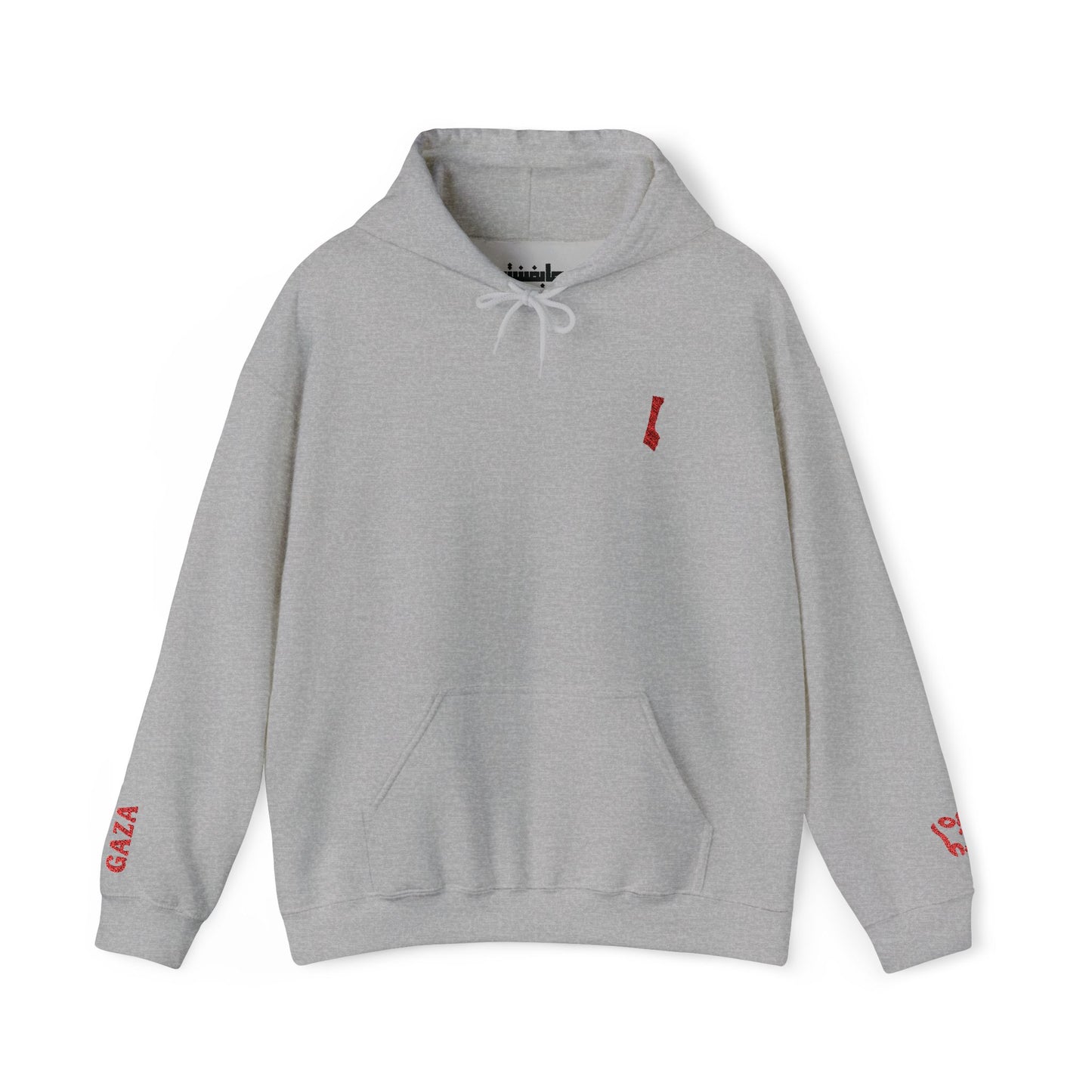 'Gaza Map” Sleeve + Chest Embroidered Unisex Hoodie