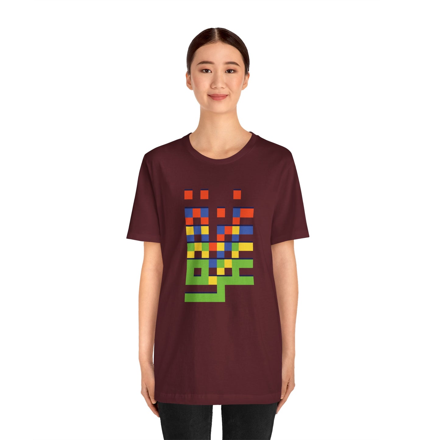 'Gaza in Color and Pixels' Arabic Text - Unisex Graphic Cotton Tee