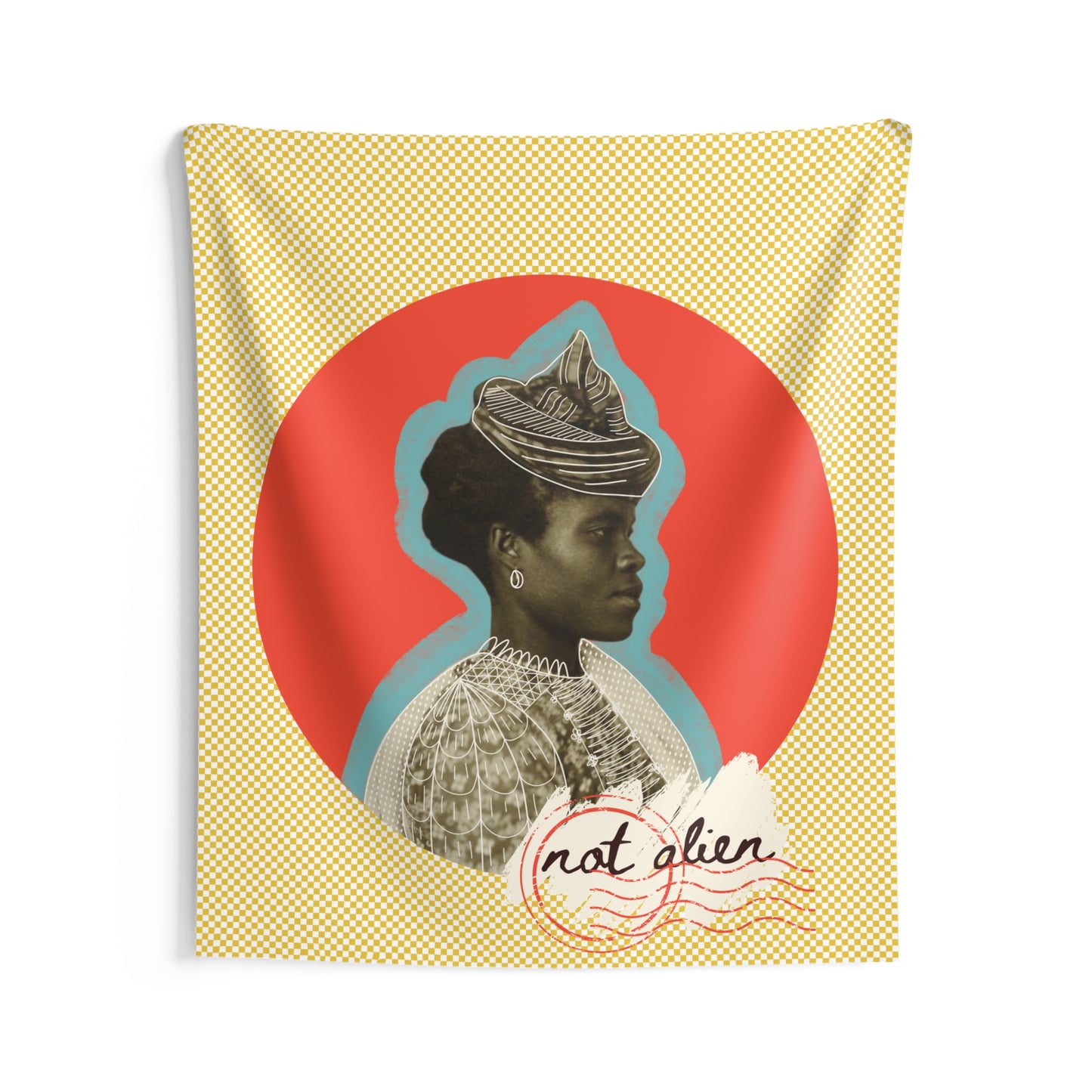 'Not Alien' Wall Tapestry (Guadaloupean Immigrant, Ellis Island, 1911) | Alien Nation™
