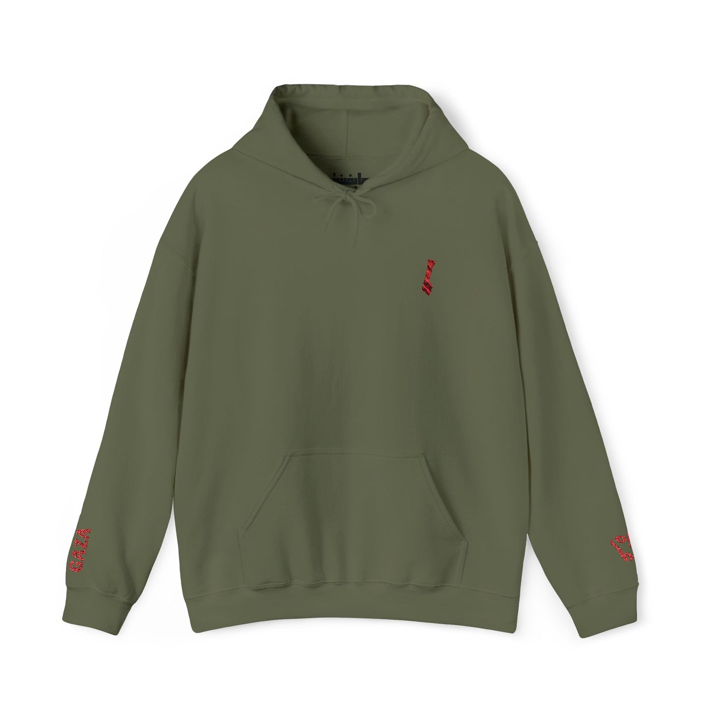 'Gaza Map” Sleeve + Chest Embroidered Unisex Hoodie