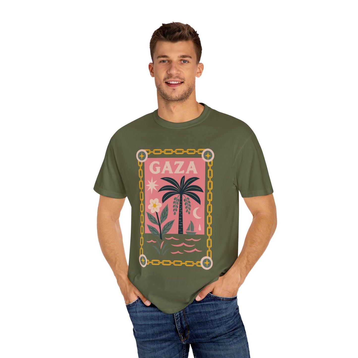 Gaza 'Break the Chains' Unisex Graphic T-Shirt | Front Print