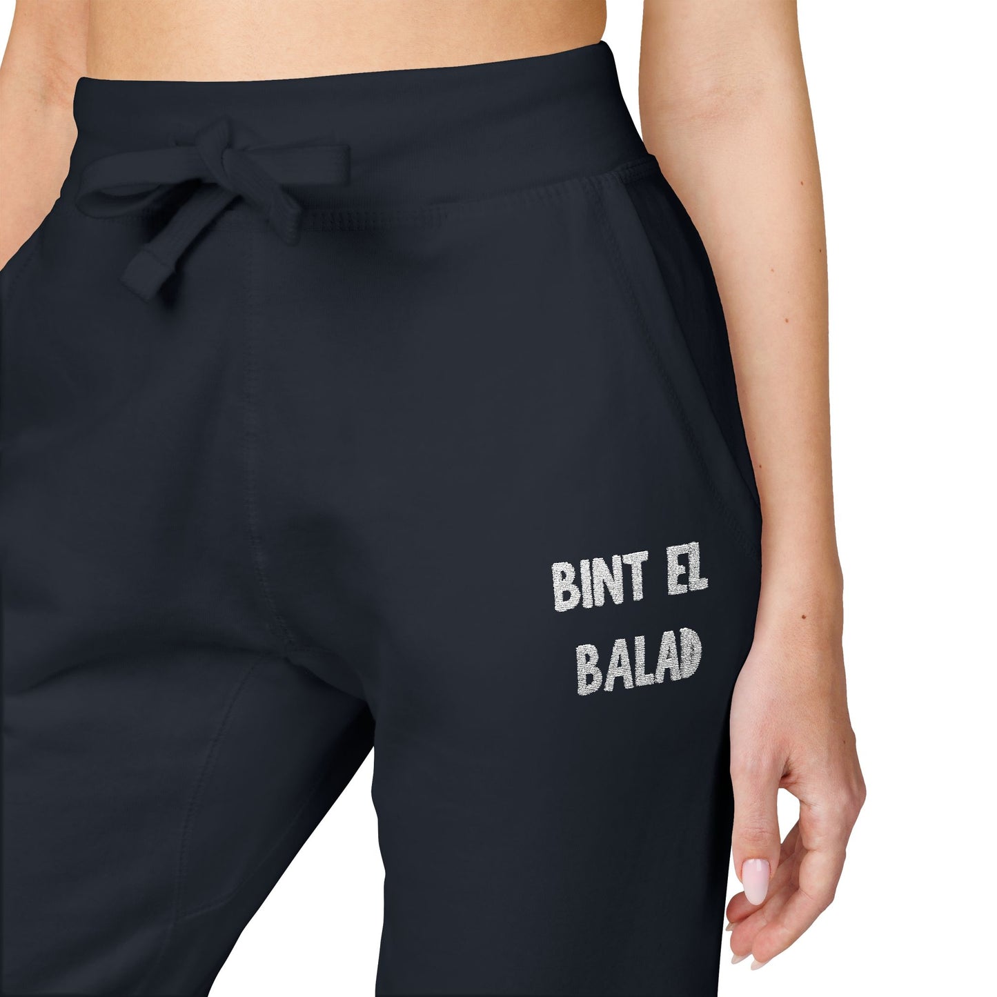 'Bint El Balad' 'Daughter of the Land' Fleece Embroidered Joggers | Arab Hyphenated™ Staple