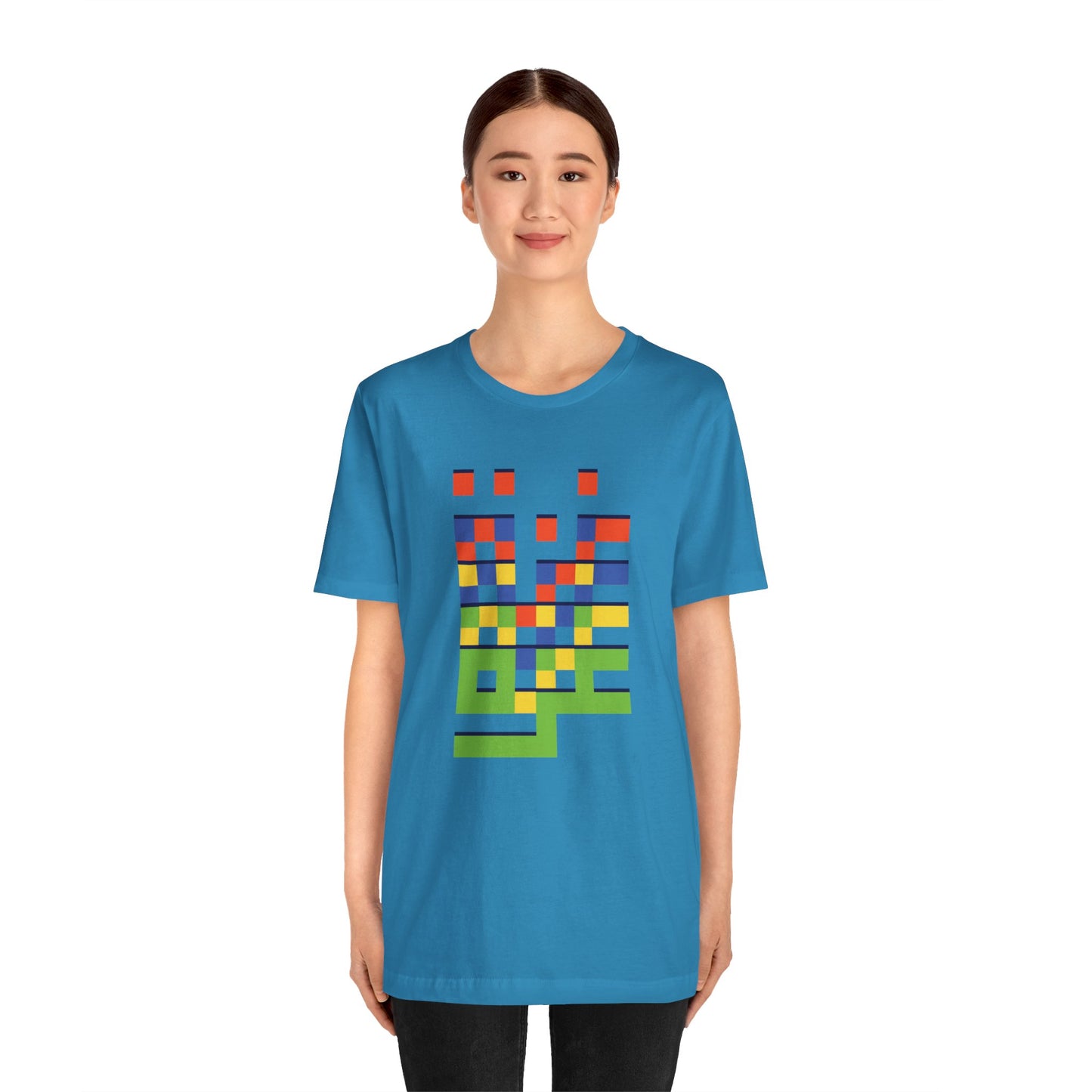 'Gaza in Color and Pixels' Arabic Text - Unisex Graphic Cotton Tee