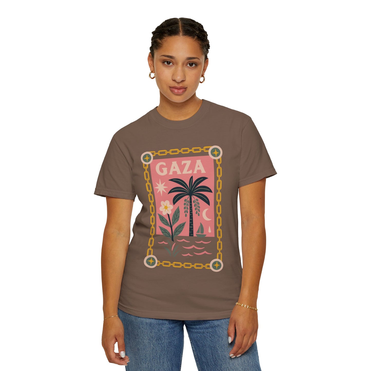 Gaza 'Break the Chains' Unisex Graphic T-Shirt | Front Print