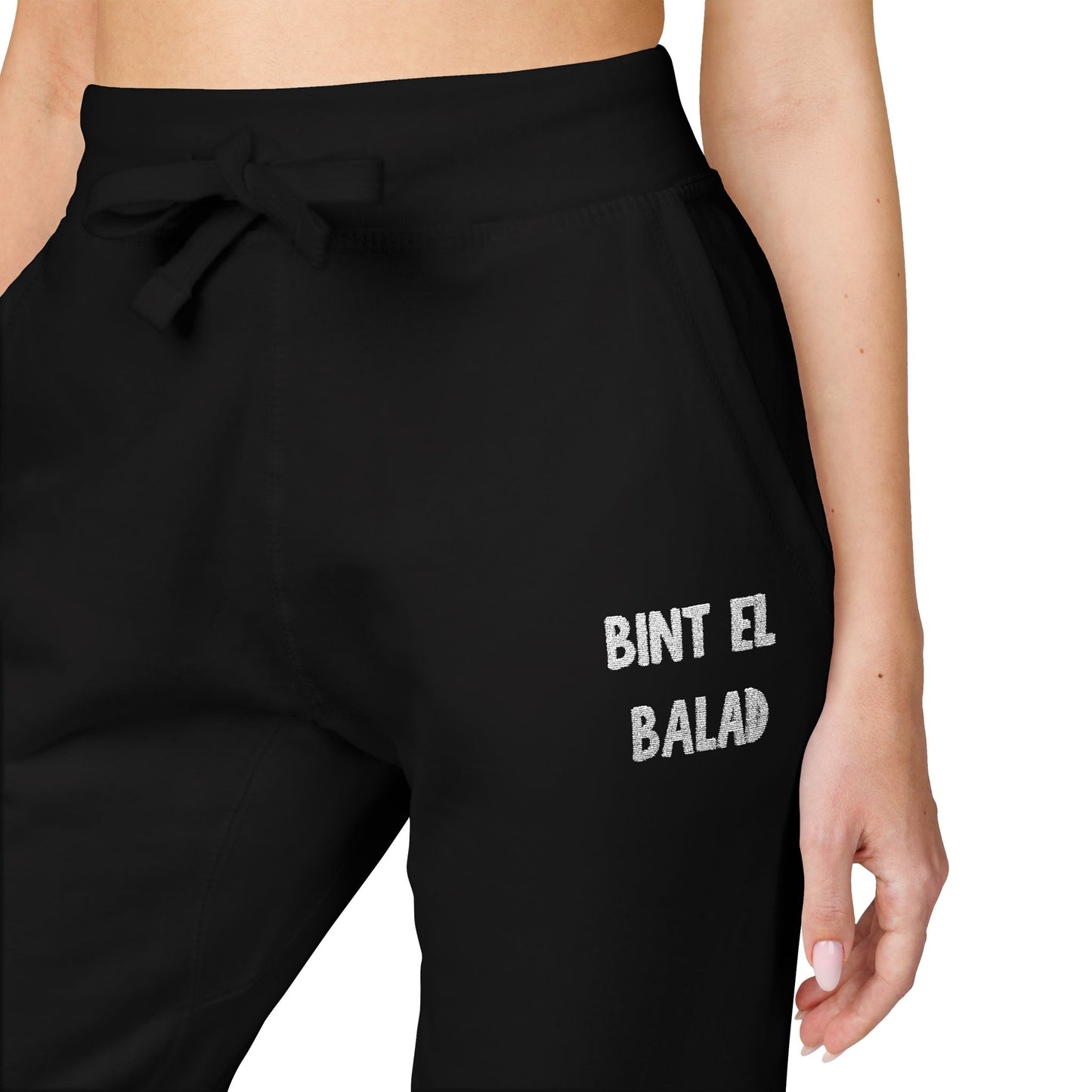 'Bint El Balad' 'Daughter of the Land' Fleece Embroidered Joggers | Arab Hyphenated™ Staple