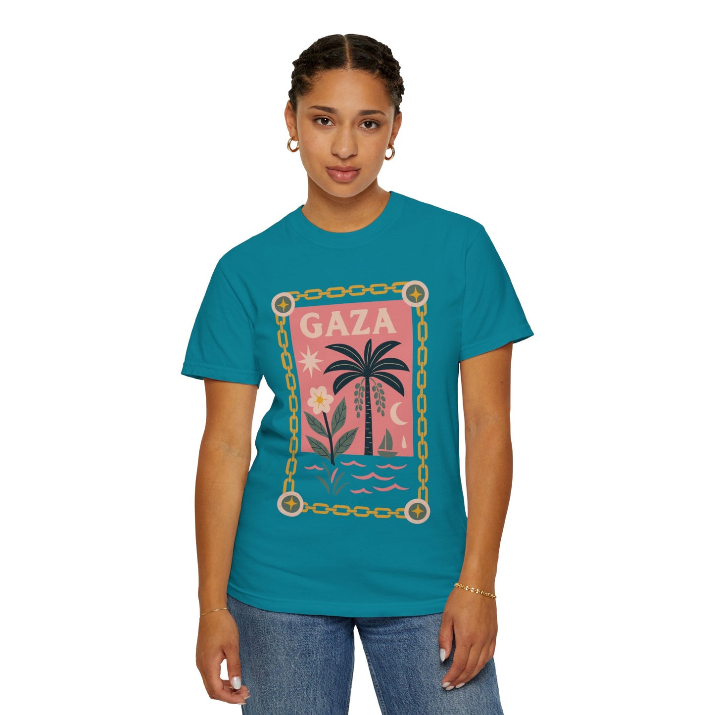 Gaza 'Break the Chains' Unisex Graphic T-Shirt | Front Print