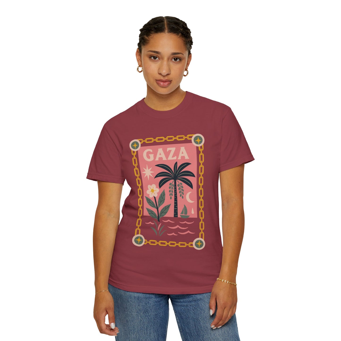 Gaza 'Break the Chains' Unisex Graphic T-Shirt | Front Print