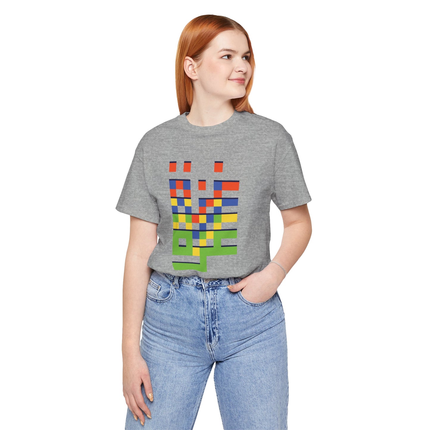 'Gaza in Color and Pixels' Arabic Text - Unisex Graphic Cotton Tee