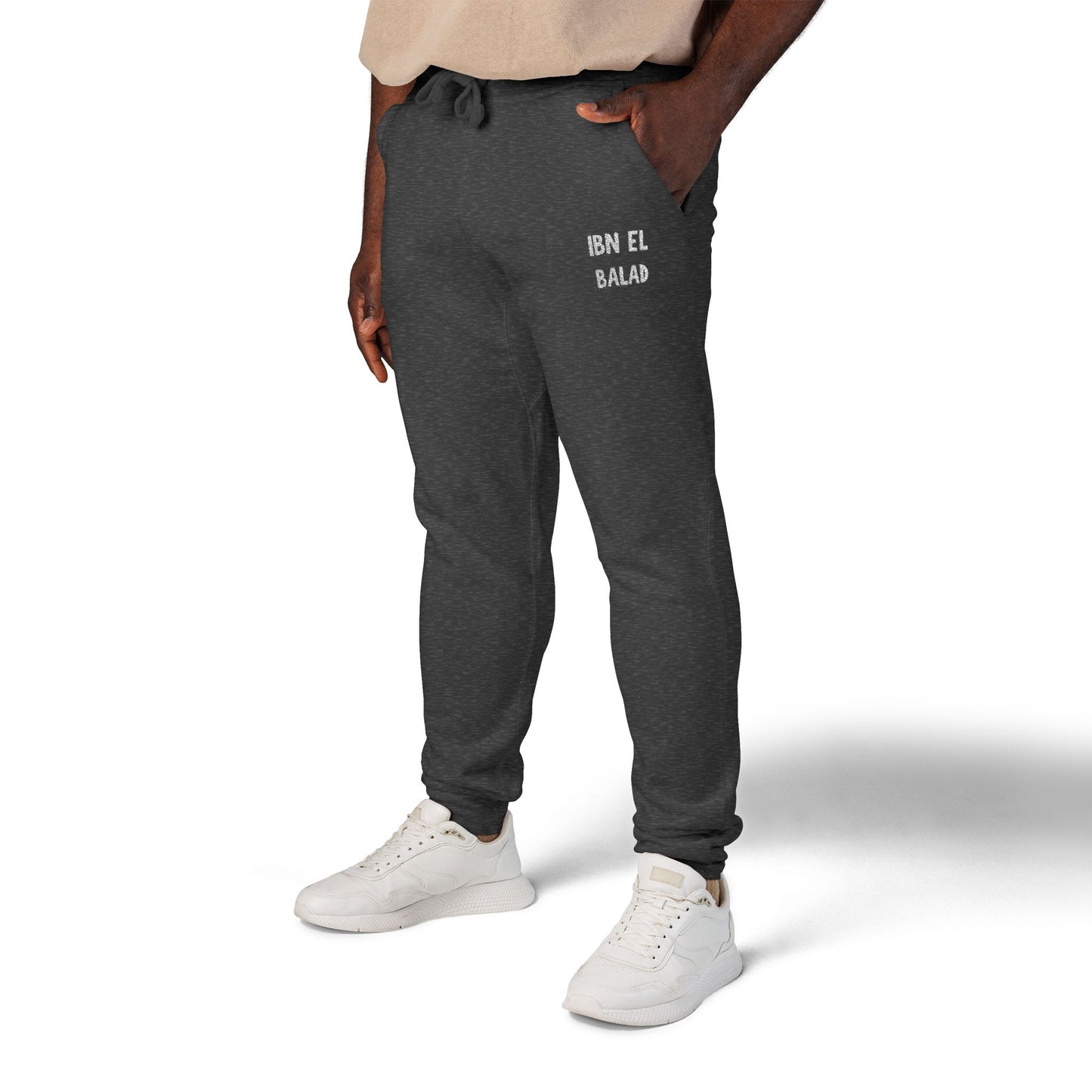 'Ibn El Balad' Fleece Embroidered Joggers | Arab Hyphenated™ Staple