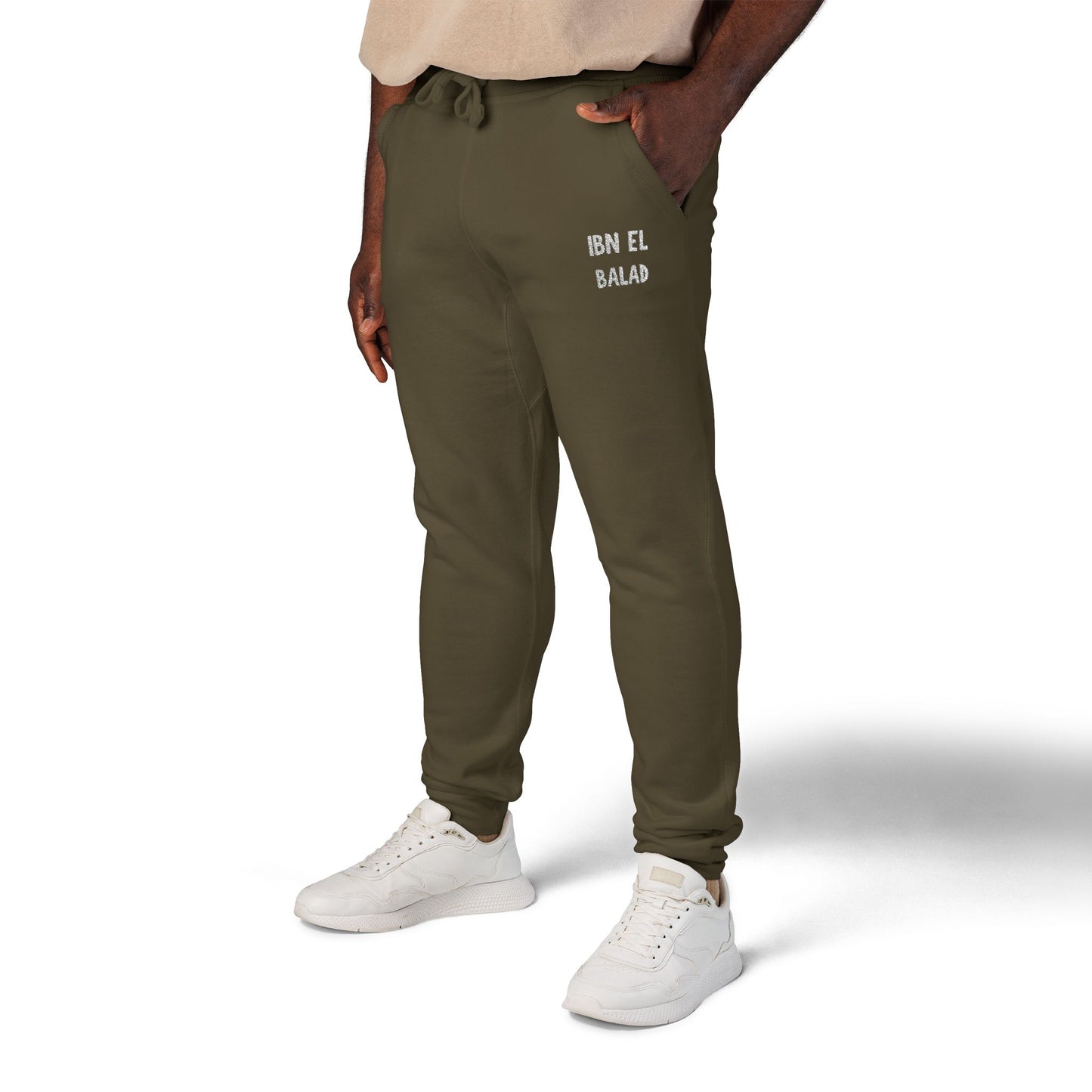 'Ibn El Balad' Fleece Embroidered Joggers | Arab Hyphenated™ Staple