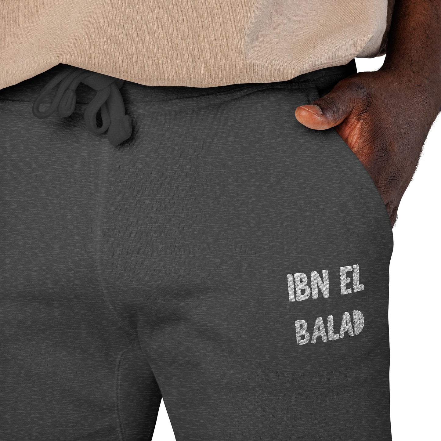 'Ibn El Balad' Fleece Embroidered Joggers | Arab Hyphenated™ Staple