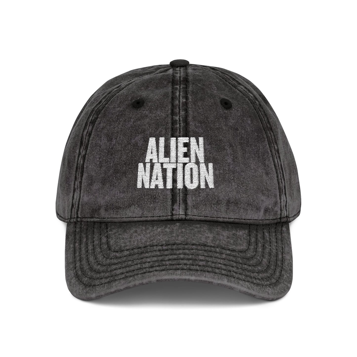 'Alien Nation. We come in peace.' Embroidered Vintage Heritage Ball Cap (2-Sided Print)