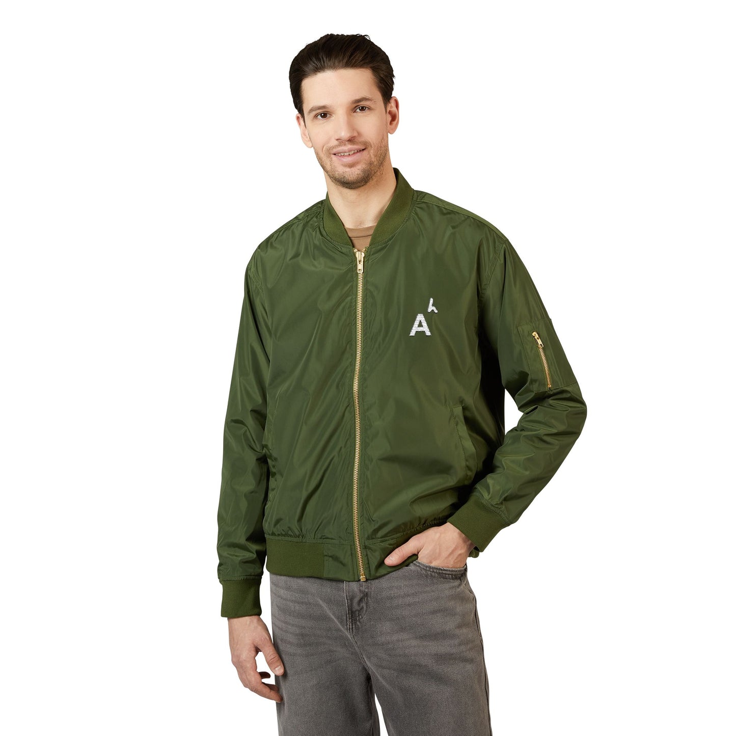 Arab Hyphenated™ Minimalist Eco-Friendly Embroidered Designer Bomber Jacket