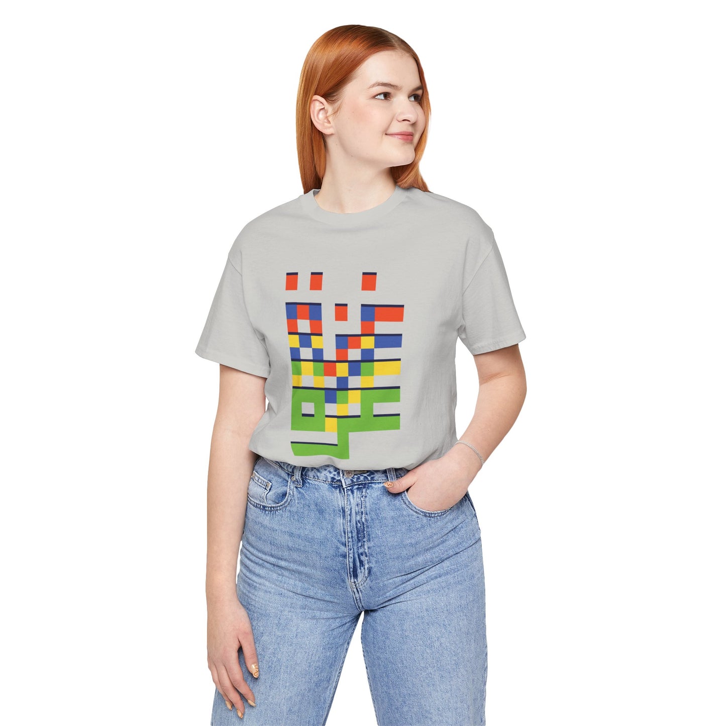 'Gaza in Color and Pixels' Arabic Text - Unisex Graphic Cotton Tee