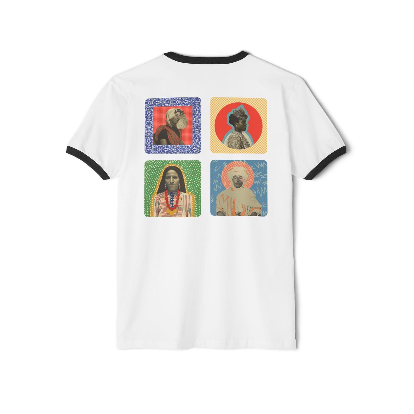 'Ancestors, Not Aliens' Unisex Cotton Ringer T-Shirt (4 designs, 4 immigrants) | Alien Nation™