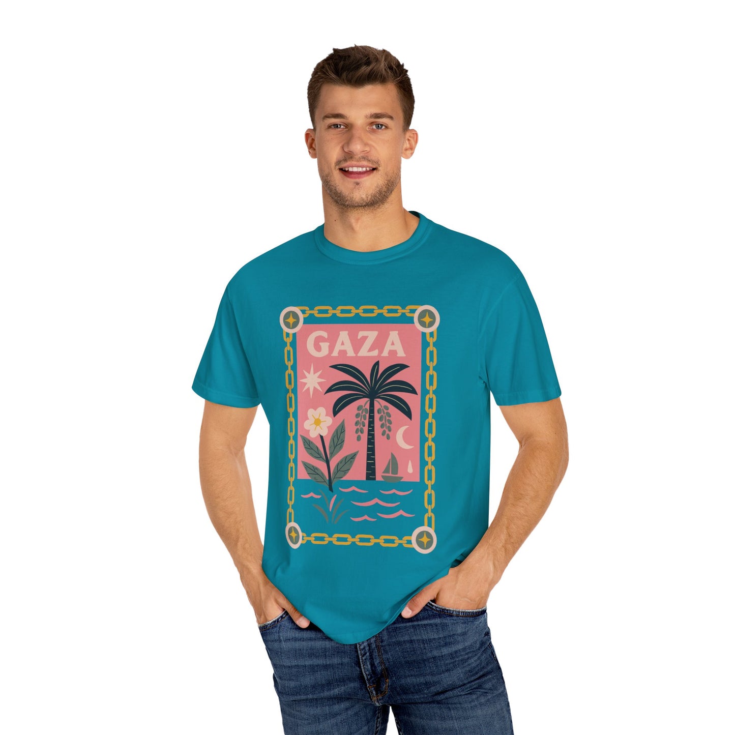 Gaza 'Break the Chains' Unisex Graphic T-Shirt | Front Print
