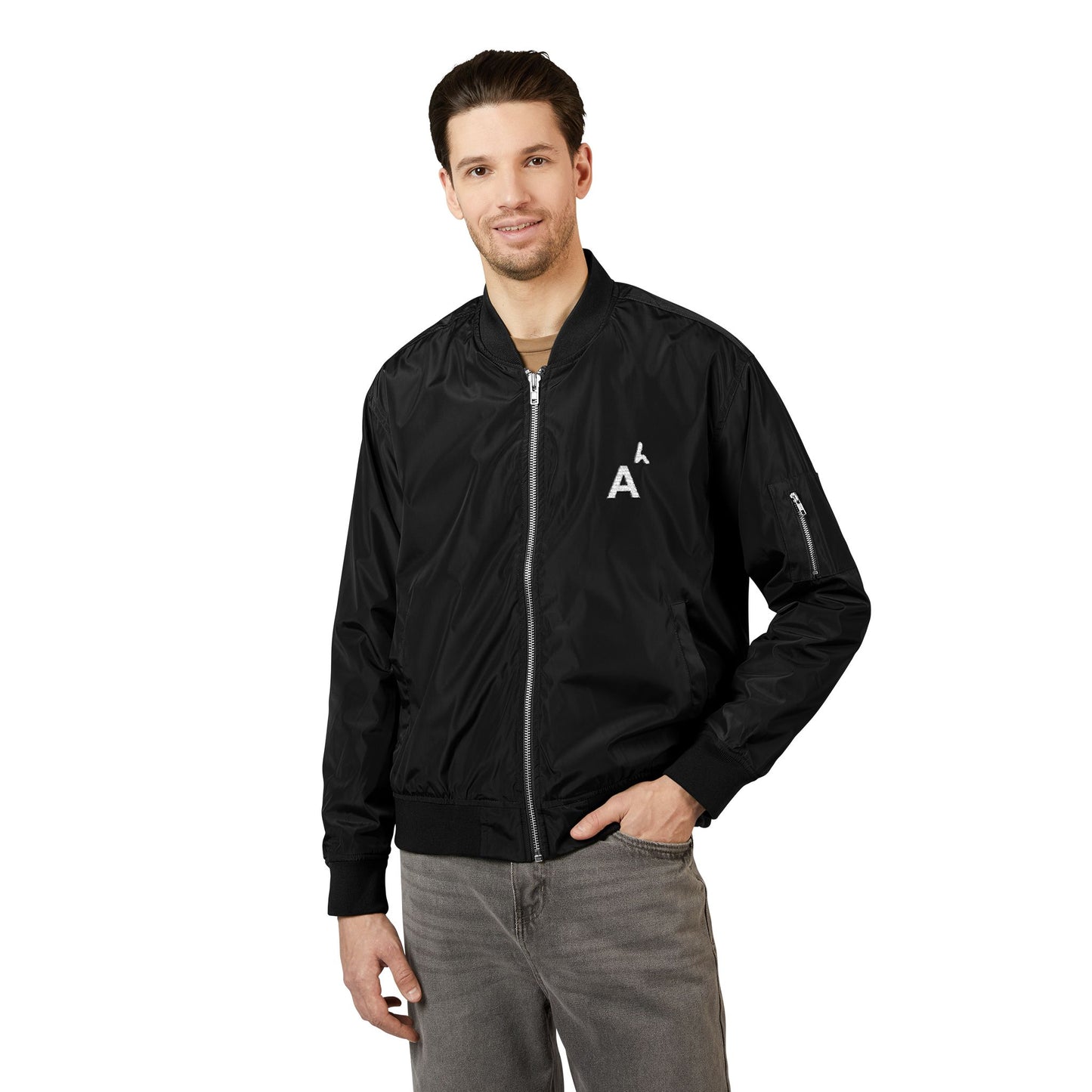 Arab Hyphenated™ Minimalist Eco-Friendly Embroidered Designer Bomber Jacket