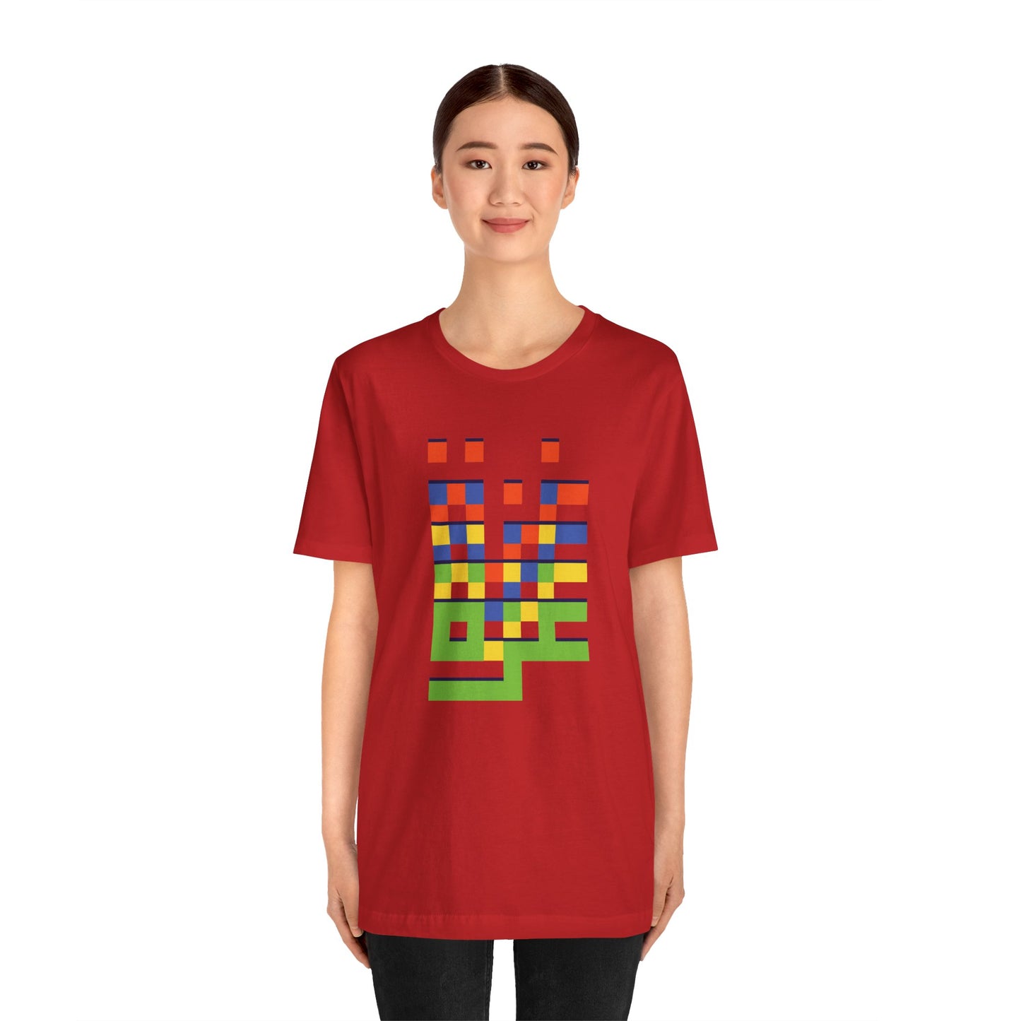 'Gaza in Color and Pixels' Arabic Text - Unisex Graphic Cotton Tee