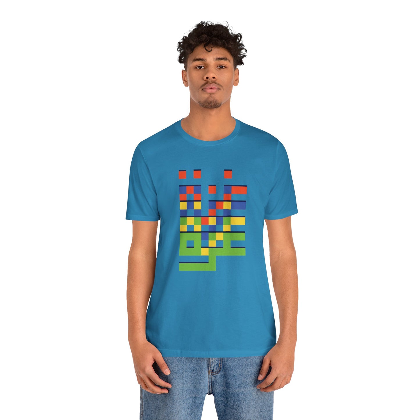 'Gaza in Color and Pixels' Arabic Text - Unisex Graphic Cotton Tee