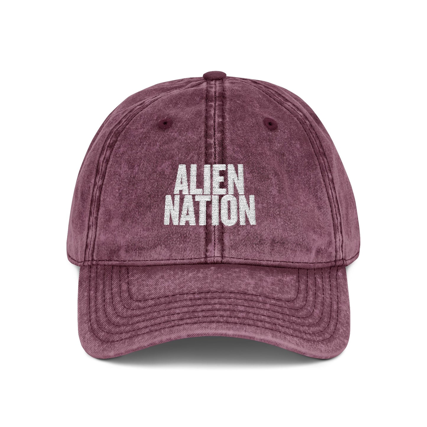 'Alien Nation. We come in peace.' Embroidered Vintage Heritage Ball Cap (2-Sided Print)