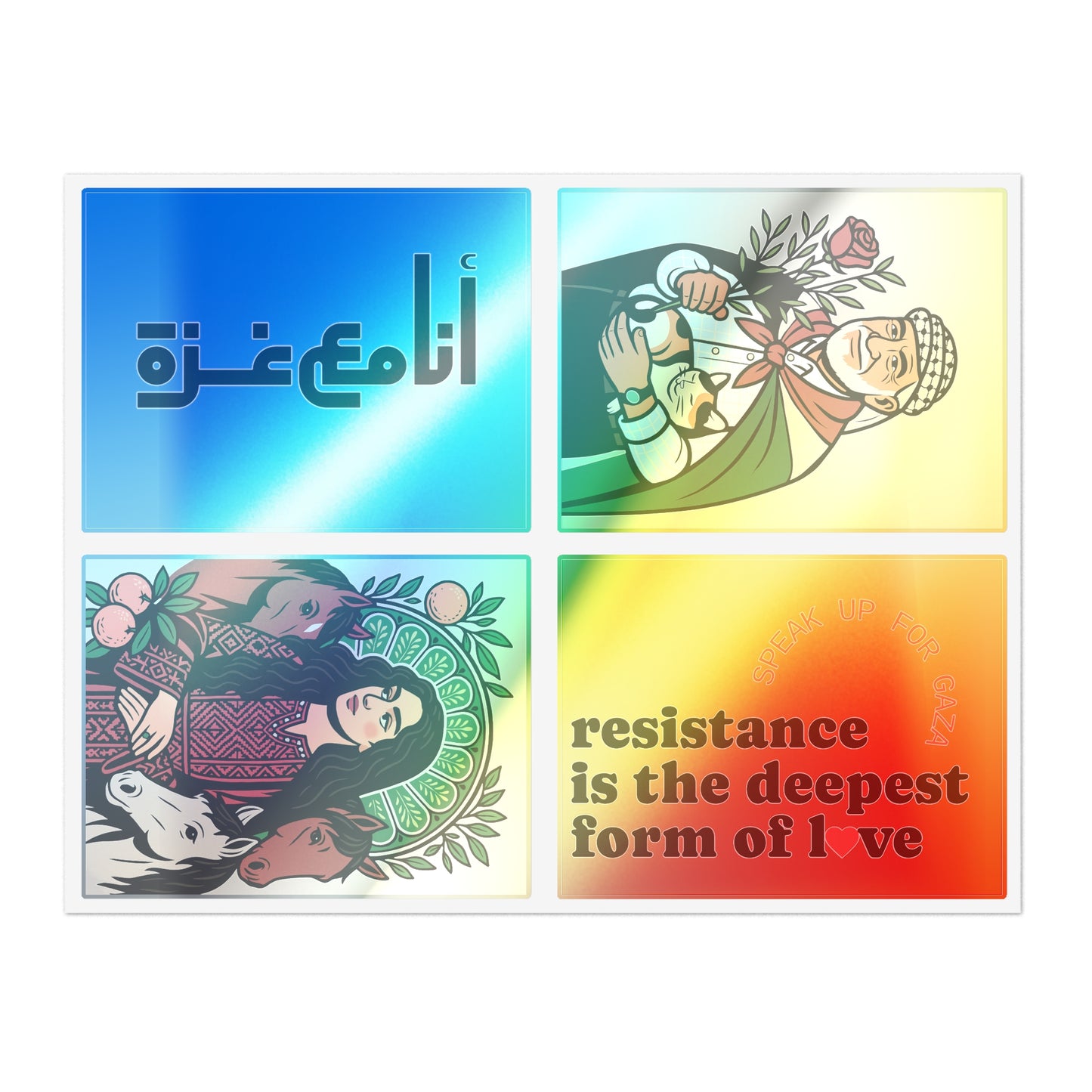 Limited Edition Palestine + Gaza Art Sticker Sheet (4 Collectible Designs)