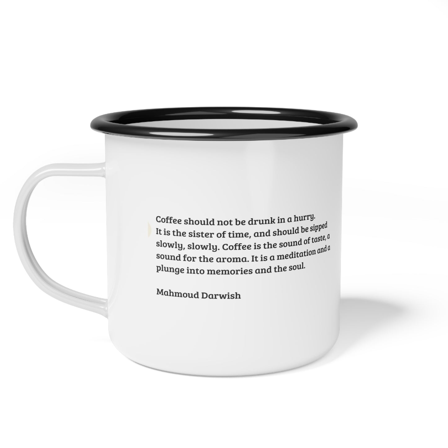 Arab Hyphenated™ Collectible Mahmoud Darwish Enamel Mug - Limited Edition Coffee, Heritage