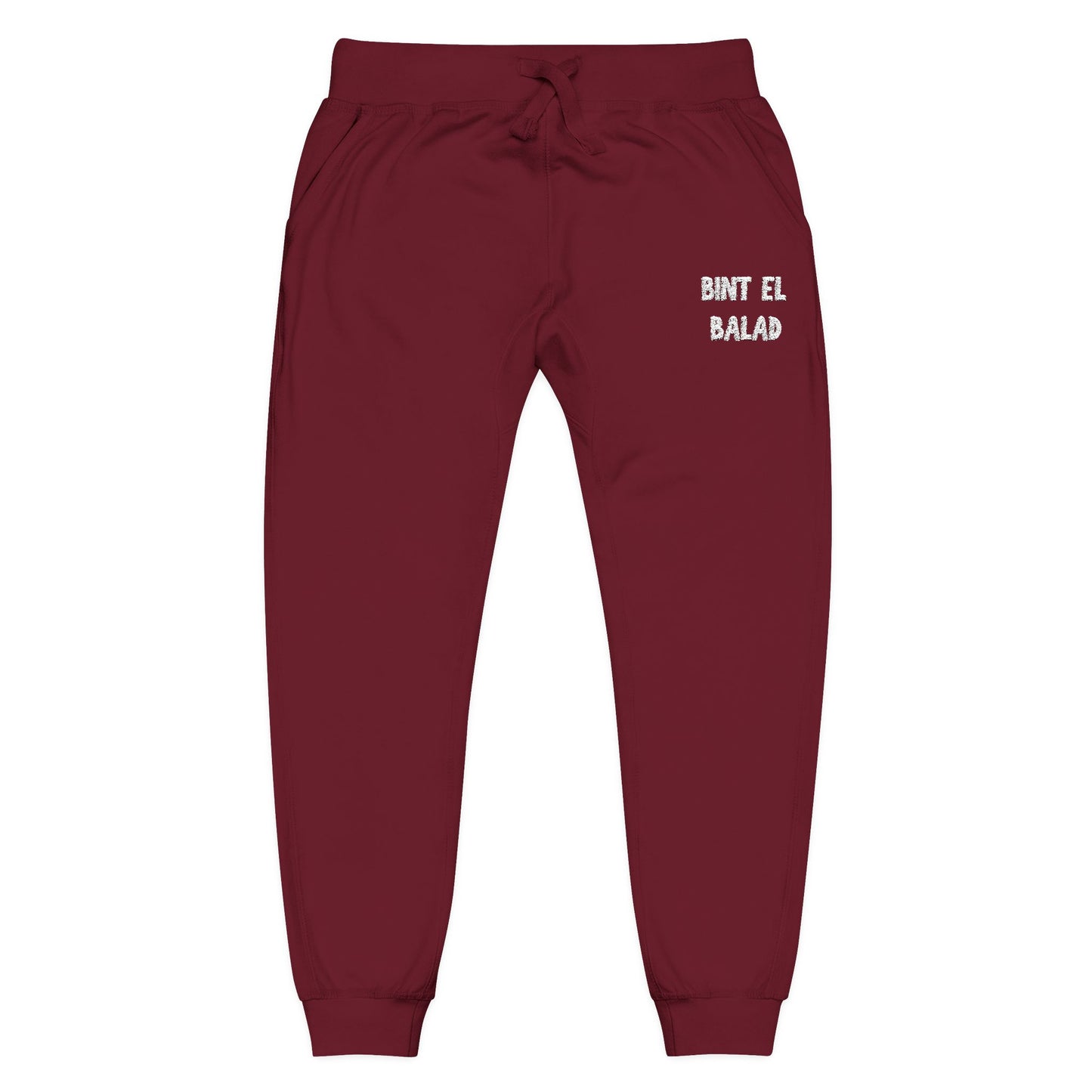 'Bint El Balad' 'Daughter of the Land' Fleece Embroidered Joggers | Arab Hyphenated™ Staple