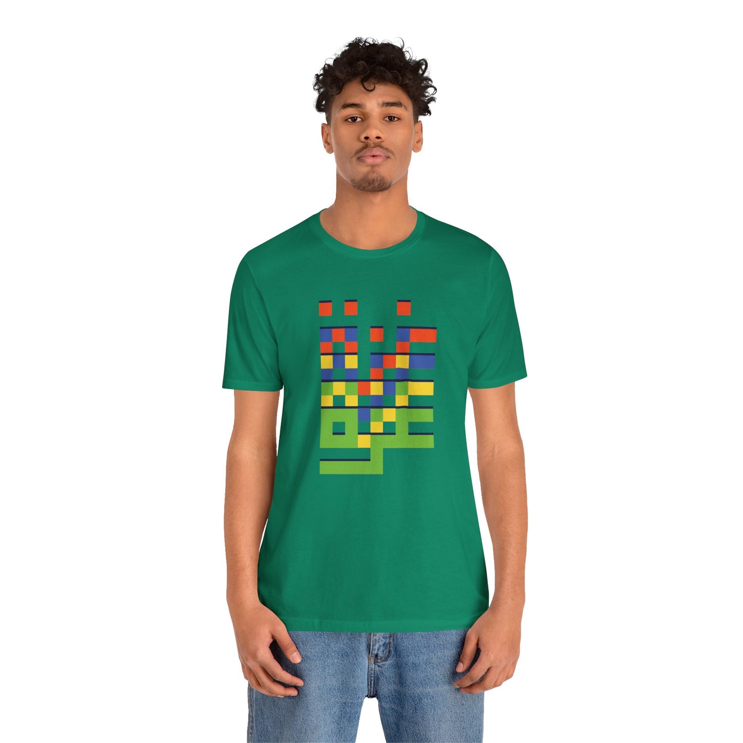 'Gaza in Color and Pixels' Arabic Text - Unisex Graphic Cotton Tee