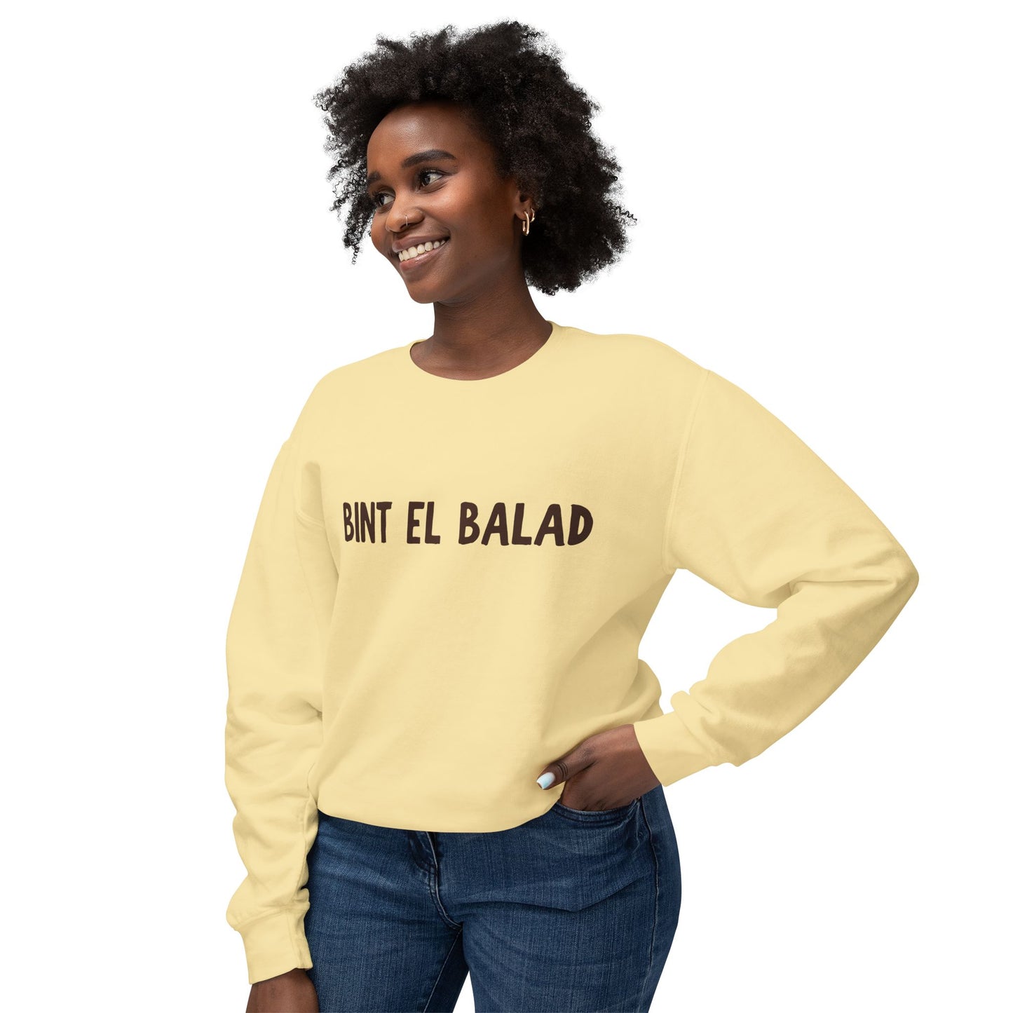 'Bint El Balad' | 'Daugher of the Land' | Cotton Lightweight Sweatshirt | Light Colors