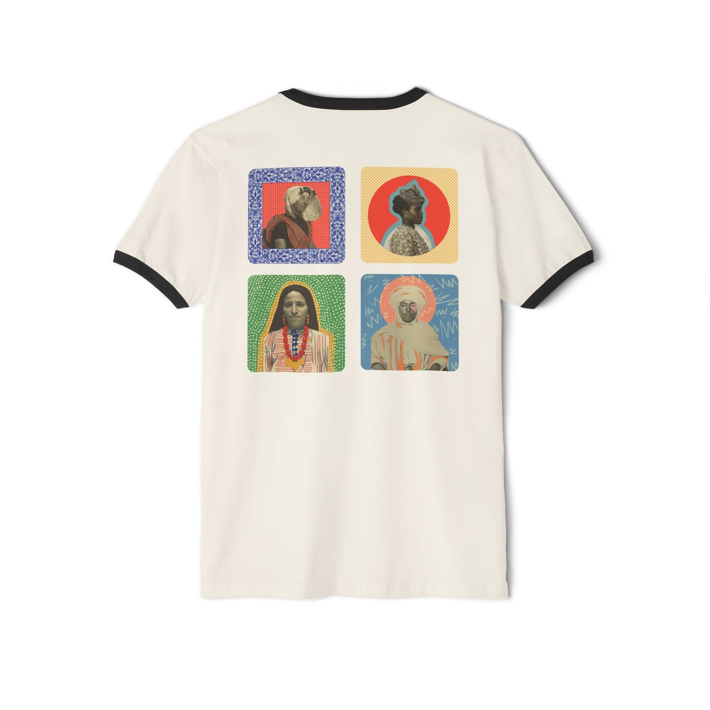 'Ancestors, Not Aliens' Unisex Cotton Ringer T-Shirt (4 designs, 4 immigrants) | Alien Nation™