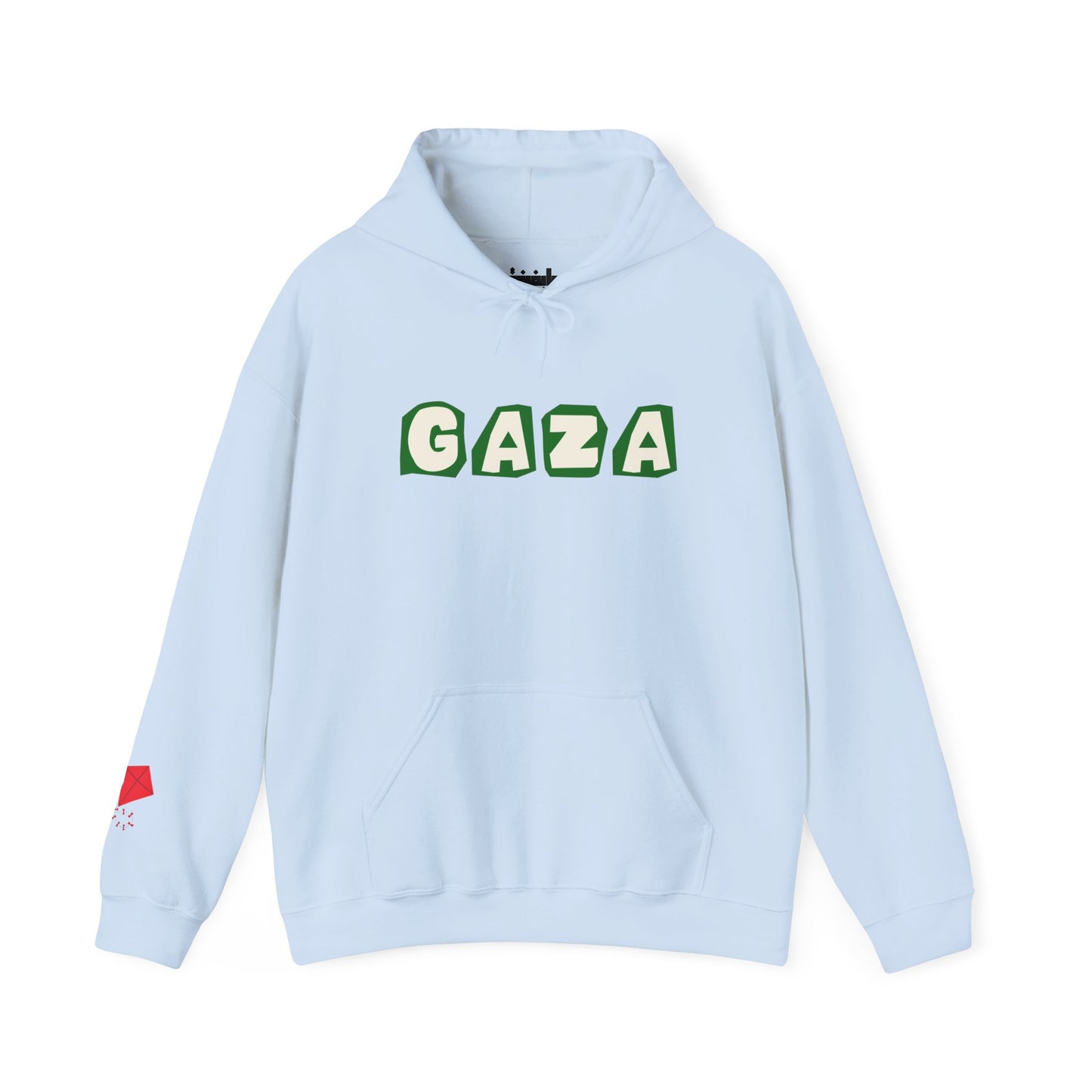 'We are Gaza' Heritage Hooded Sweatshirt (Chest & Sleeve Original Designs, Print)