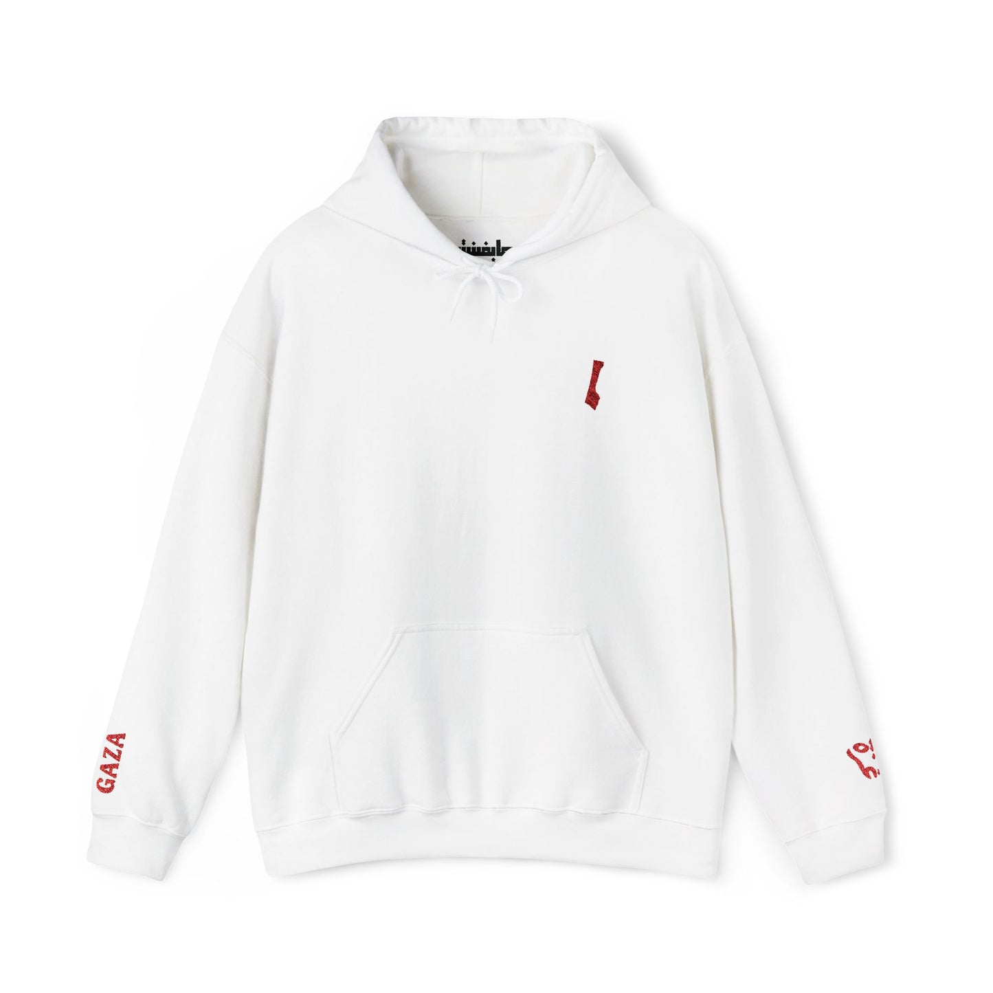 'Gaza Map” Sleeve + Chest Embroidered Unisex Hoodie