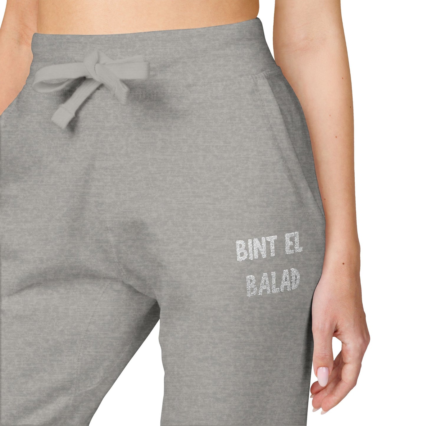 'Bint El Balad' 'Daughter of the Land' Fleece Embroidered Joggers | Arab Hyphenated™ Staple