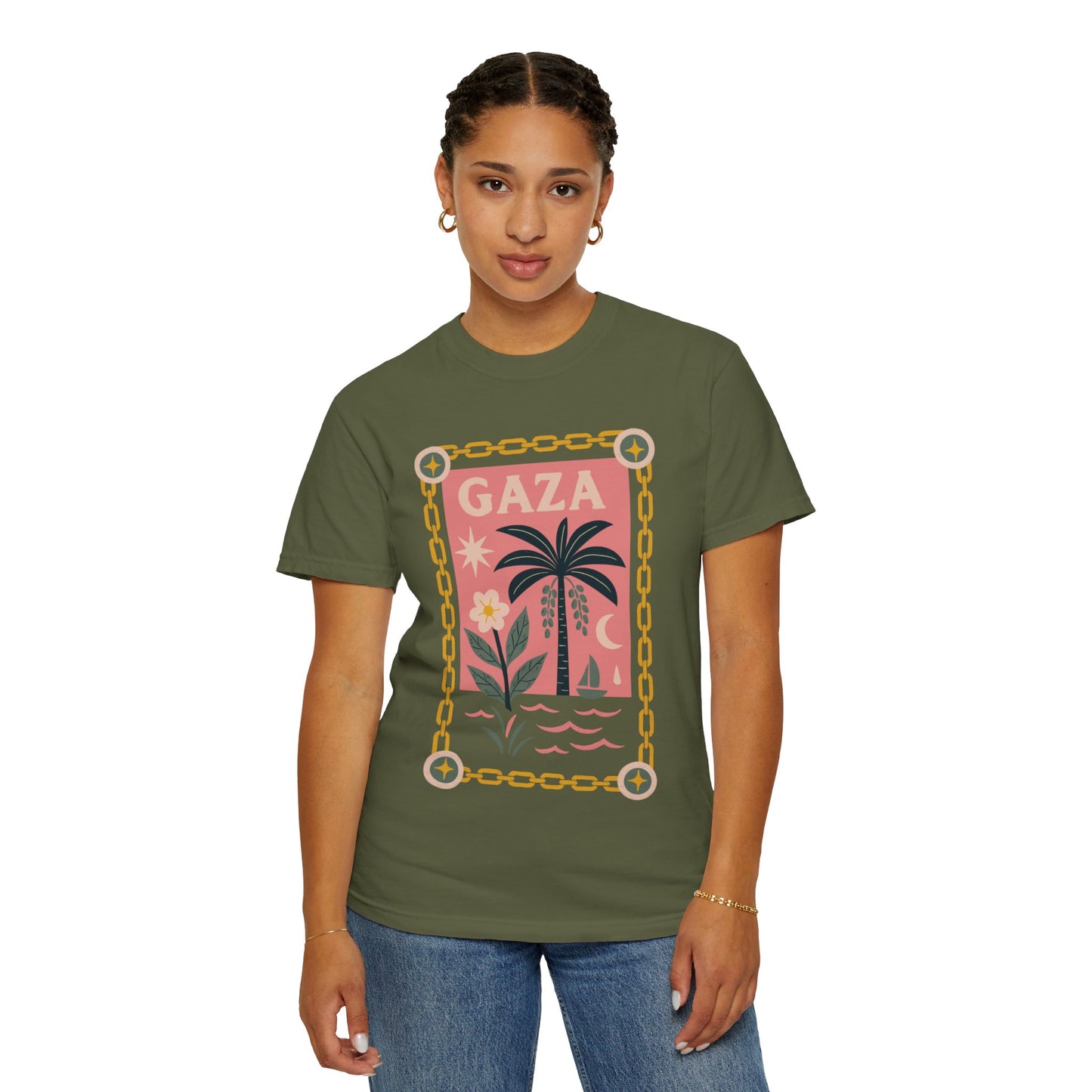Gaza 'Break the Chains' Unisex Graphic T-Shirt | Front Print