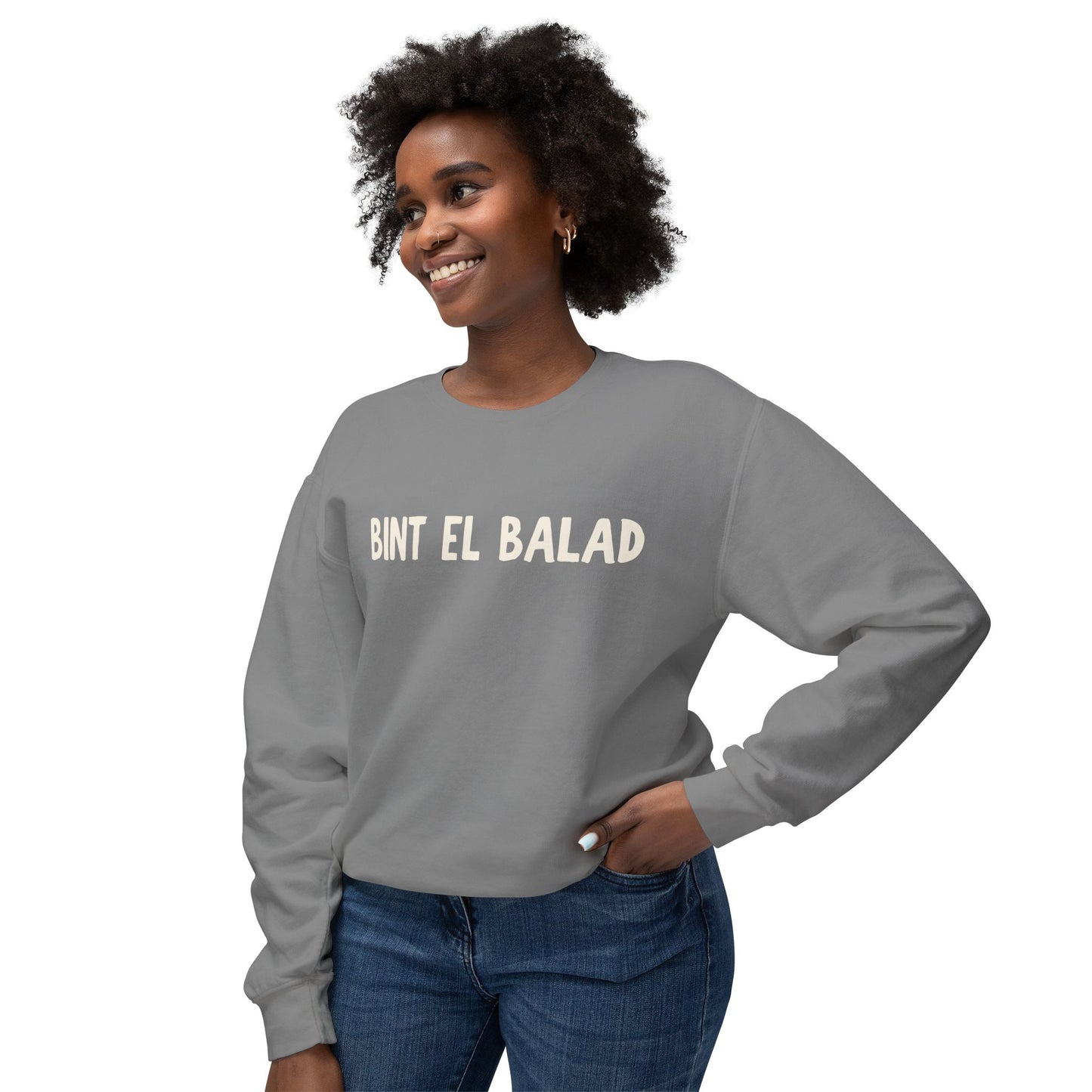 'Bint El Balad' | 'Daughter of the Land' | Cotton Lightweight Sweatshirt | Arab Hyphenated
