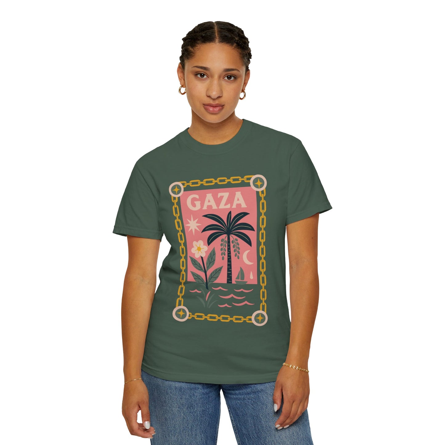 Gaza 'Break the Chains' Unisex Graphic T-Shirt | Front Print