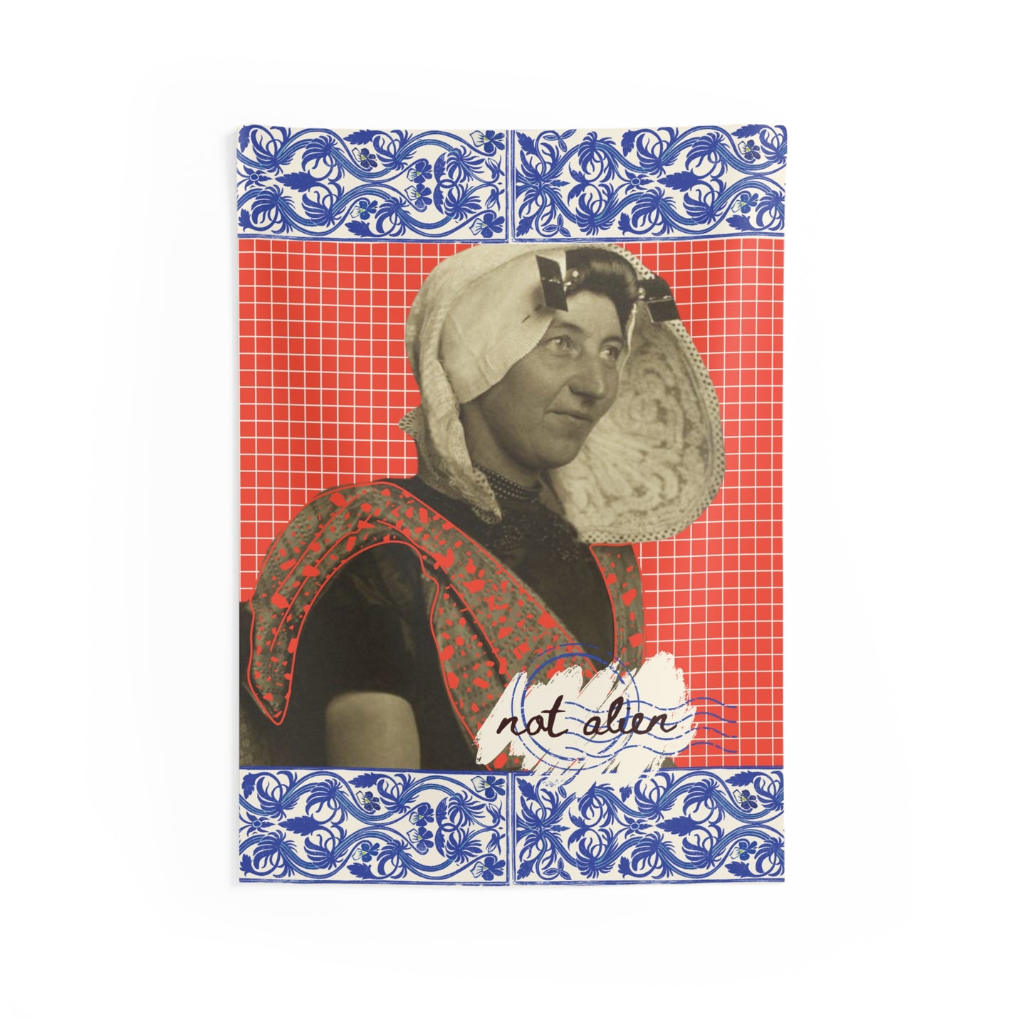 'Not Alien' Wall Tapestry (Dutch Immigrant, Ellis Island, ca. 1906-1914) Red | Alien Nation™