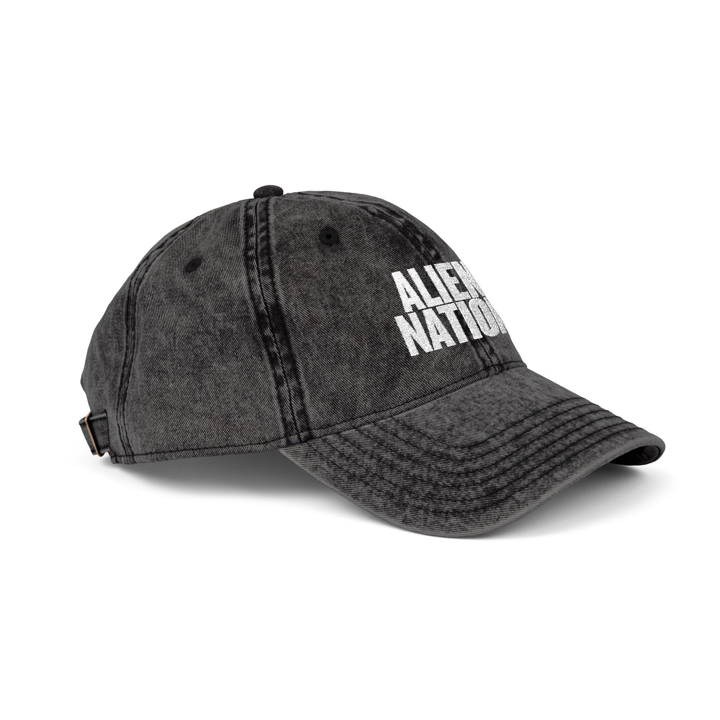 'Alien Nation. We come in peace.' Embroidered Vintage Heritage Ball Cap (2-Sided Print)