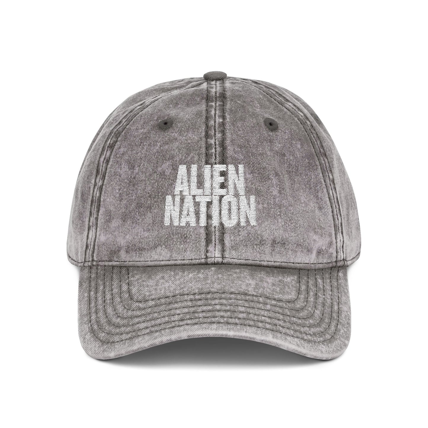 'Alien Nation. We come in peace.' Embroidered Vintage Heritage Ball Cap (2-Sided Print)