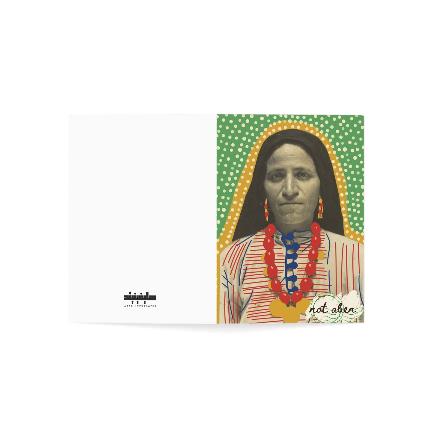 Syrian Immigrant Green Greeting Card | Not Alien | Gift